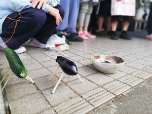 迎え火の様子